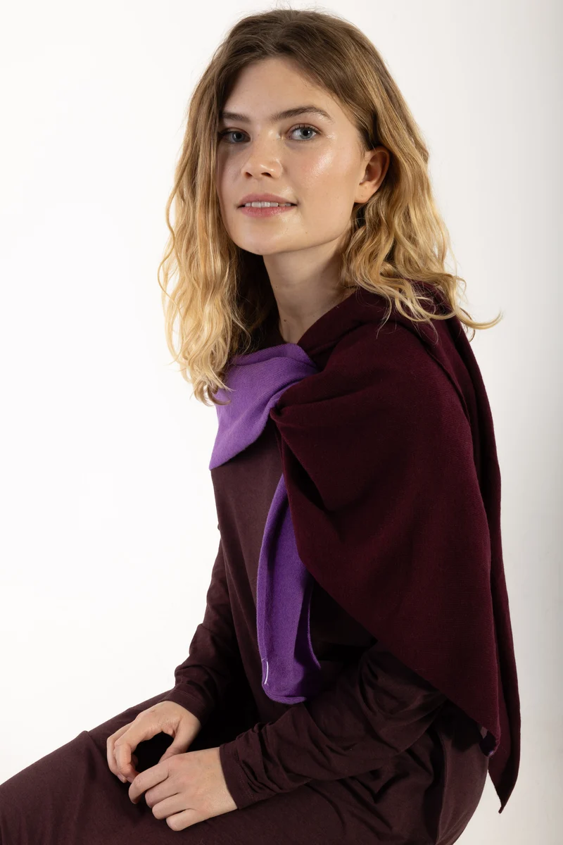 Danefireplace Merino Wool Shawl Dark Wine/Purple