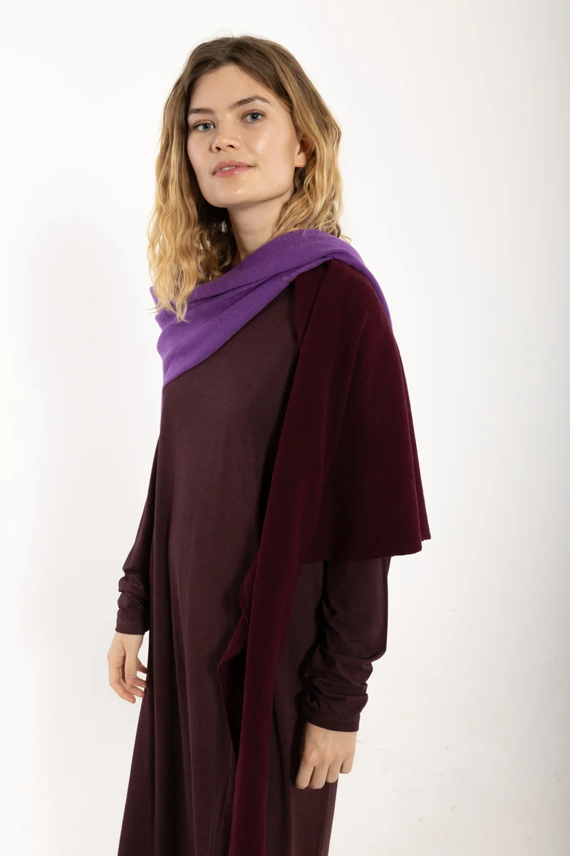 Danefireplace Merino Wool Shawl Dark Wine/Purple