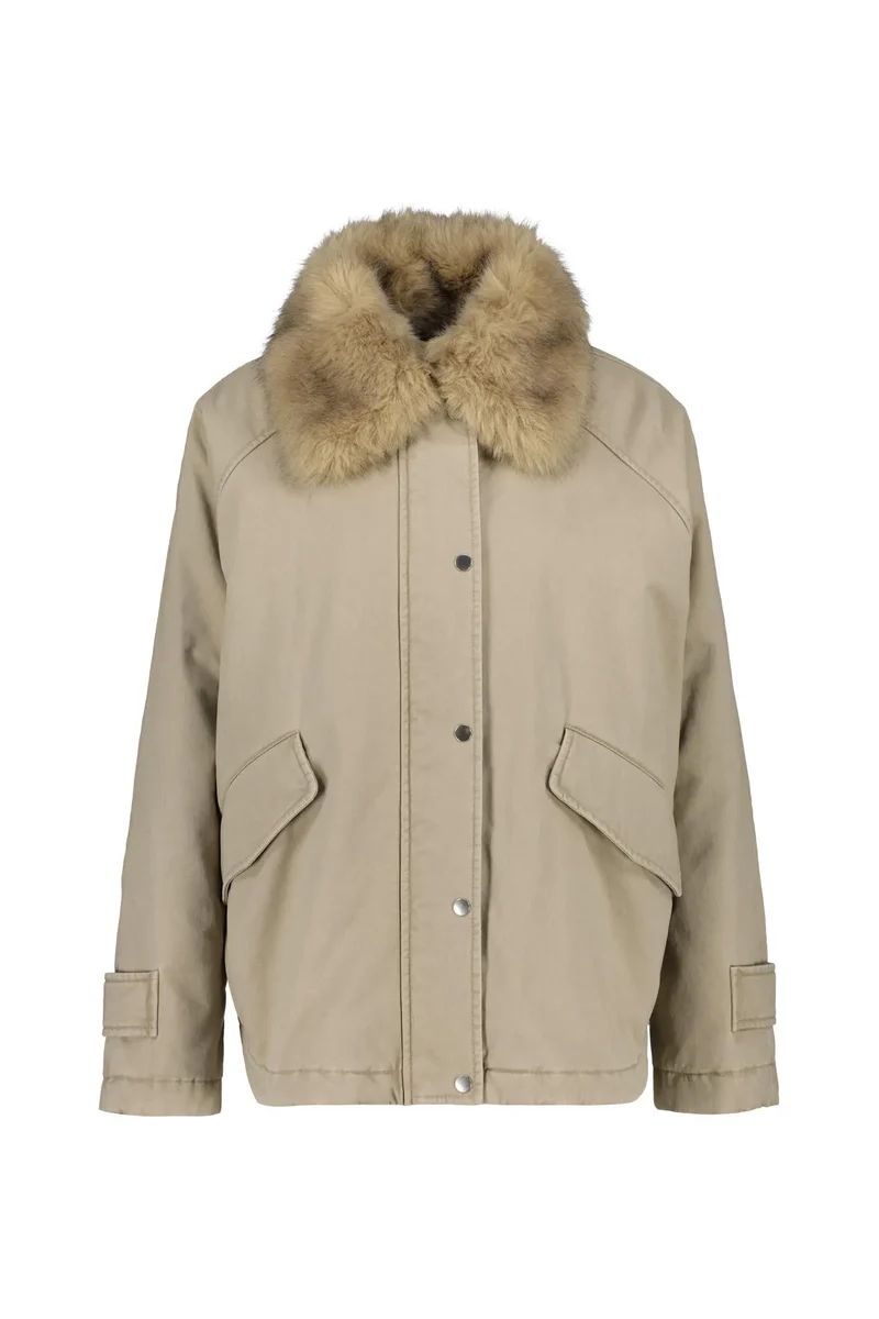 Winterjacke mit Kunstfellkragen