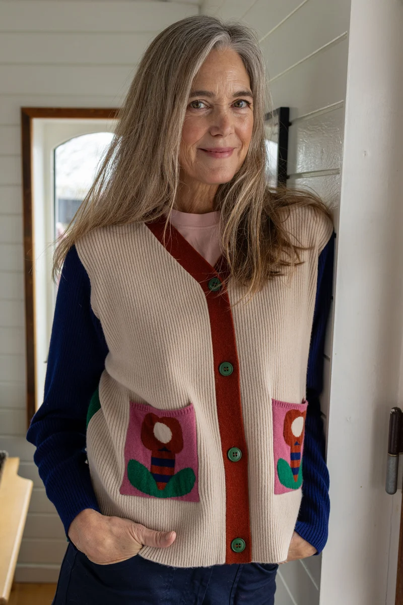 Danehilda Merino Wool Rib Cardigan Multi26
