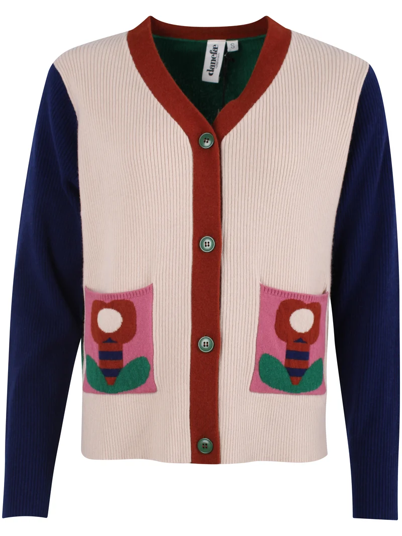 Danehilda Merino Wool Rib Cardigan Multi26