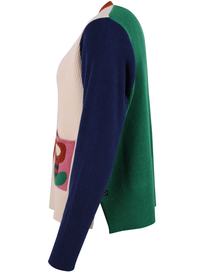Danehilda Merino Wool Rib Cardigan Multi26