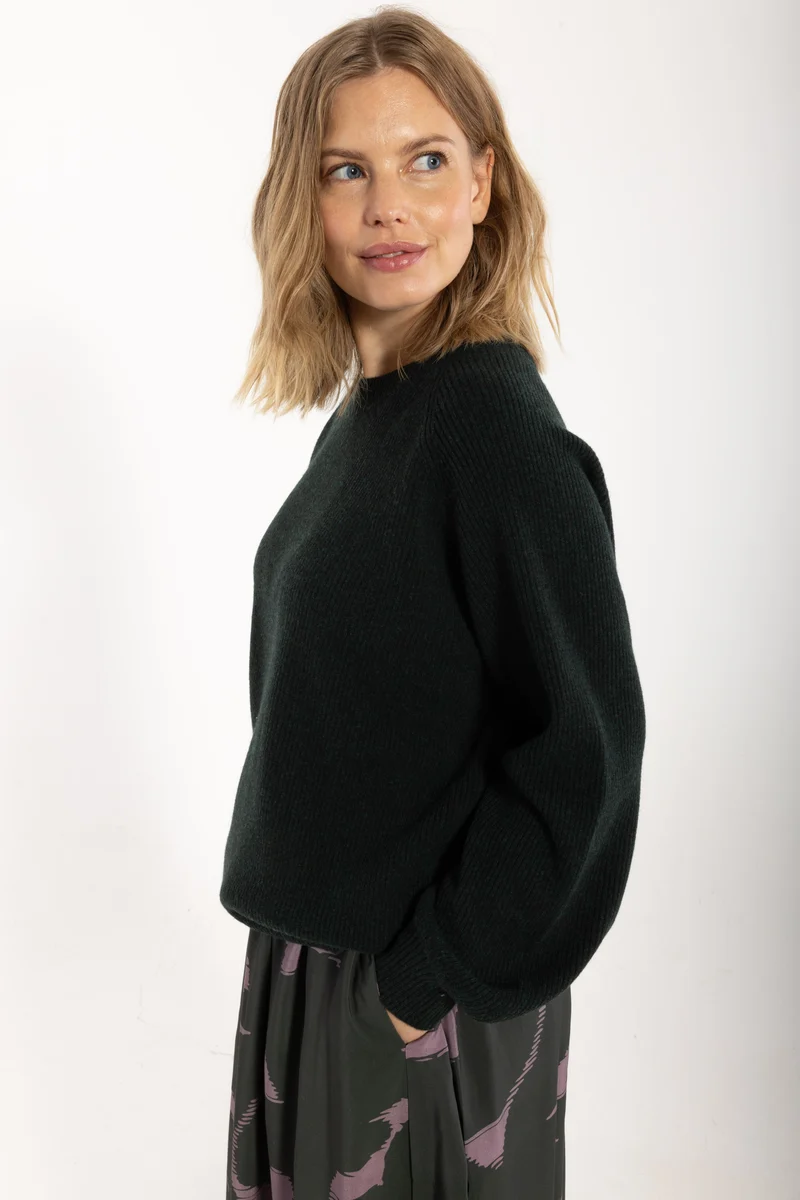Danerelation Chunky Merino Wool Sweater Dark Forest