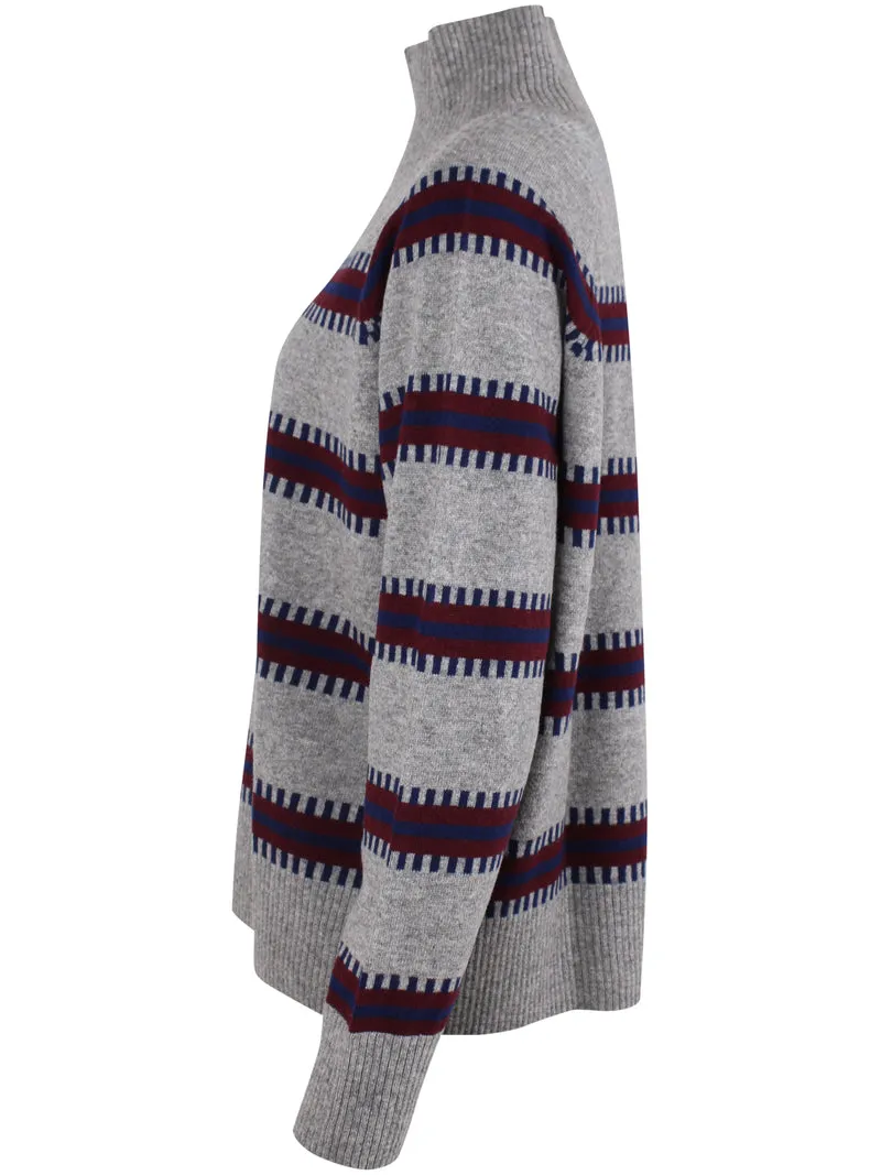 Danetuba High Neck Merino Wool Sweater Heather Grey