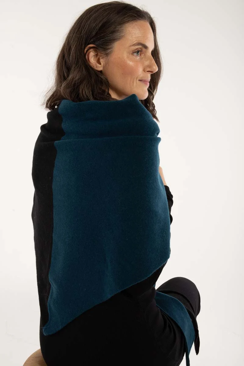 Danefireplace Wool Shawl Black/Dk Slate