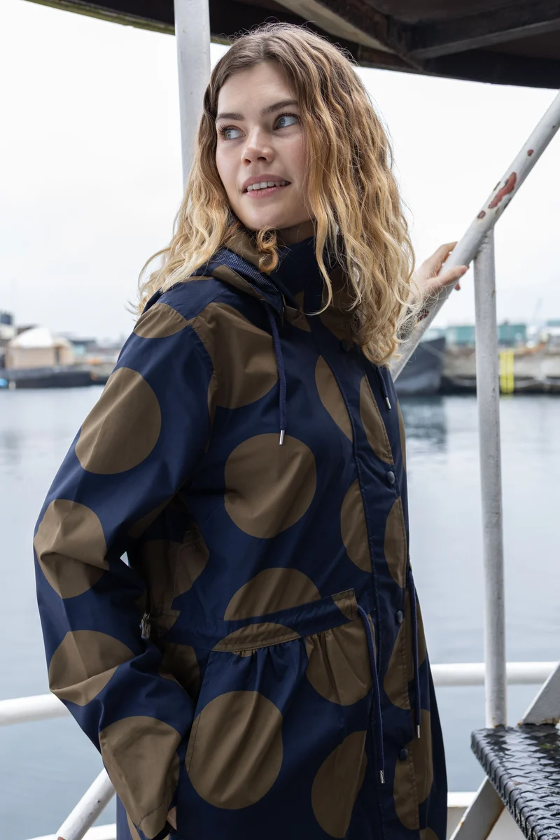 Danethunder Raincoat Dark Navy/Olive MEGADOTS