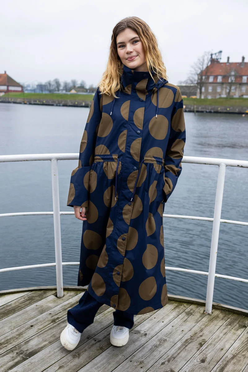 Danethunder Raincoat Dark Navy/Olive MEGADOTS