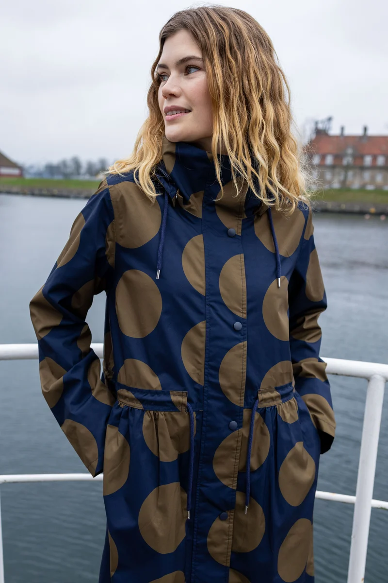 Danethunder Raincoat Dark Navy/Olive MEGADOTS