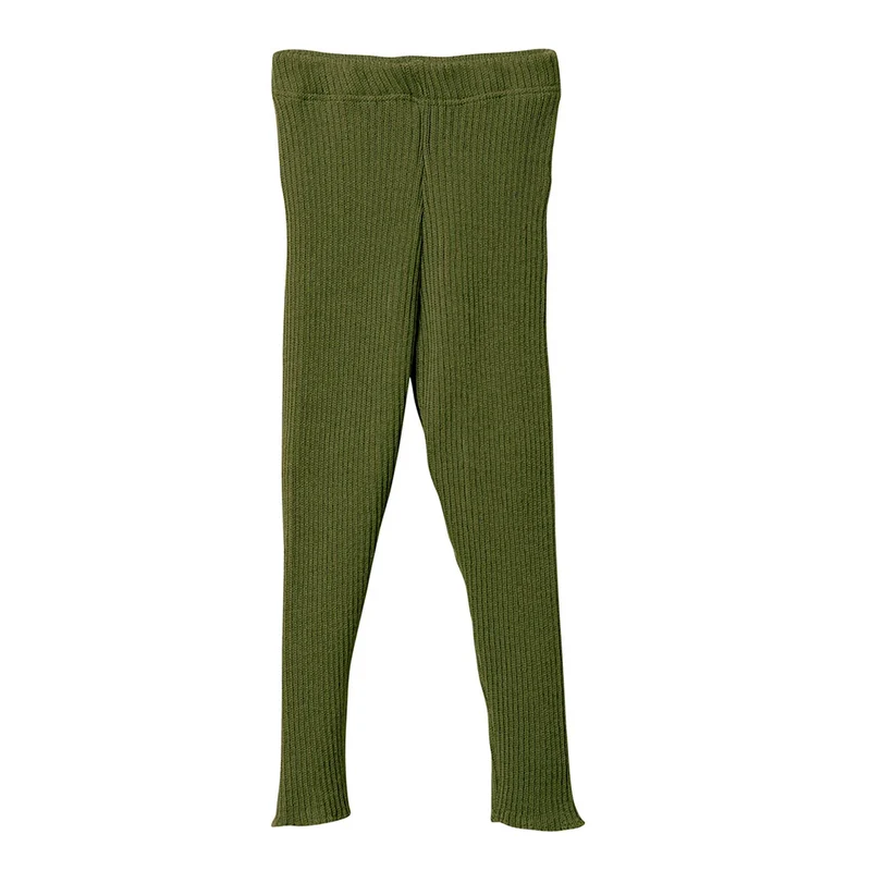Strick-Leggings - Merinowolle - oliv | disana