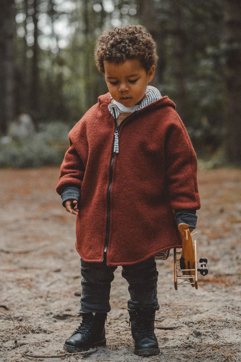Wollwalkjacke Kinder - rostiger Fuchs
