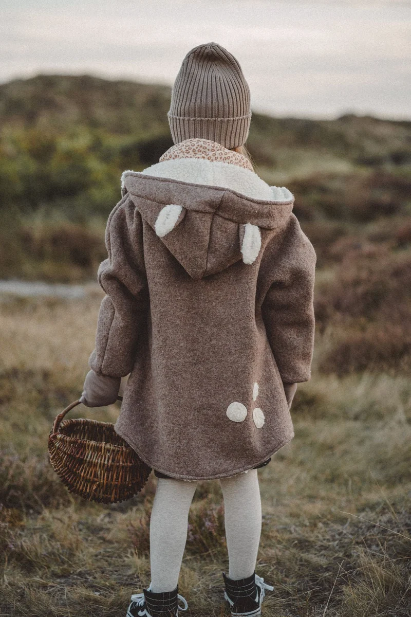 Wollwalkjacke Kinder flauschiges Reh