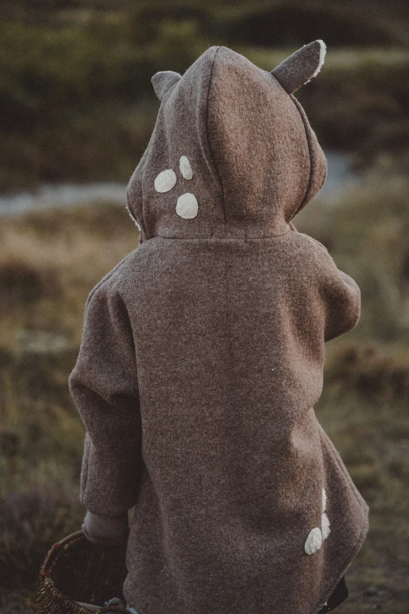 Wollwalkjacke Kinder flauschiges Reh