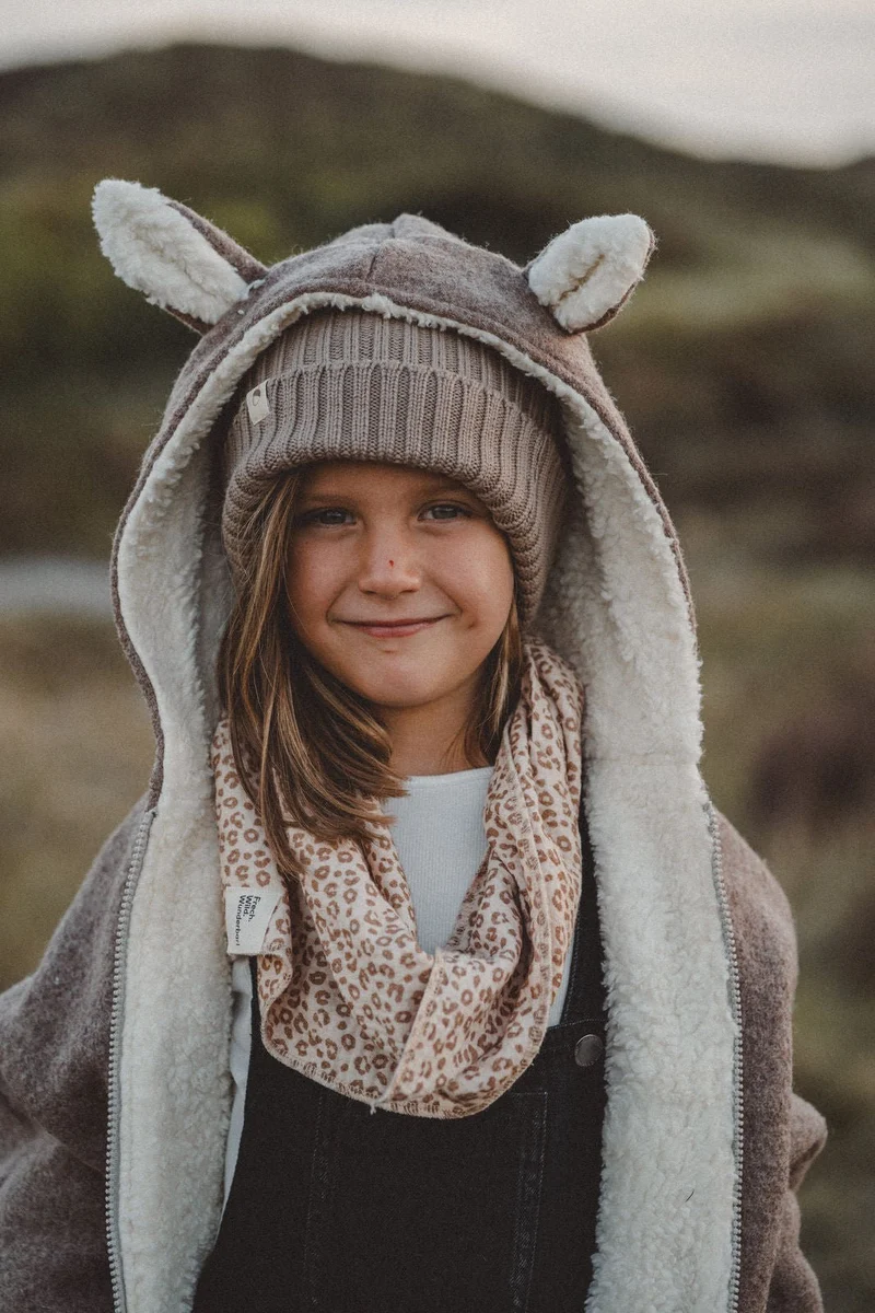 Wollwalkjacke Kinder flauschiges Reh