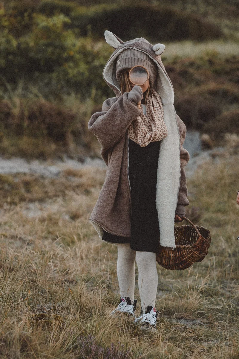 Wollwalkjacke Kinder flauschiges Reh