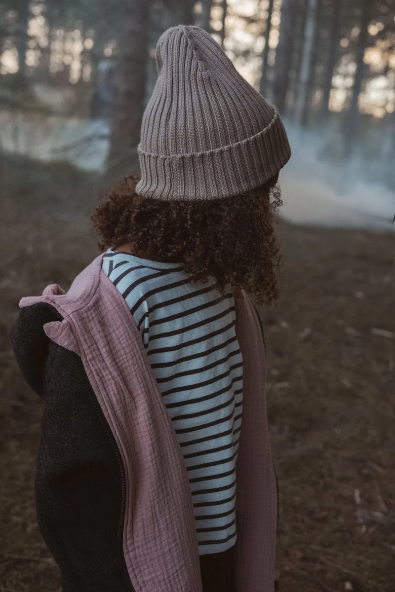 Wollwalkjacke Anthrazit / Musselin Rosa
