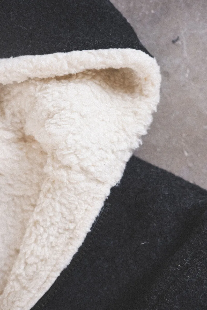 Wollwalkjacke Anthrazit mit Teddyfell