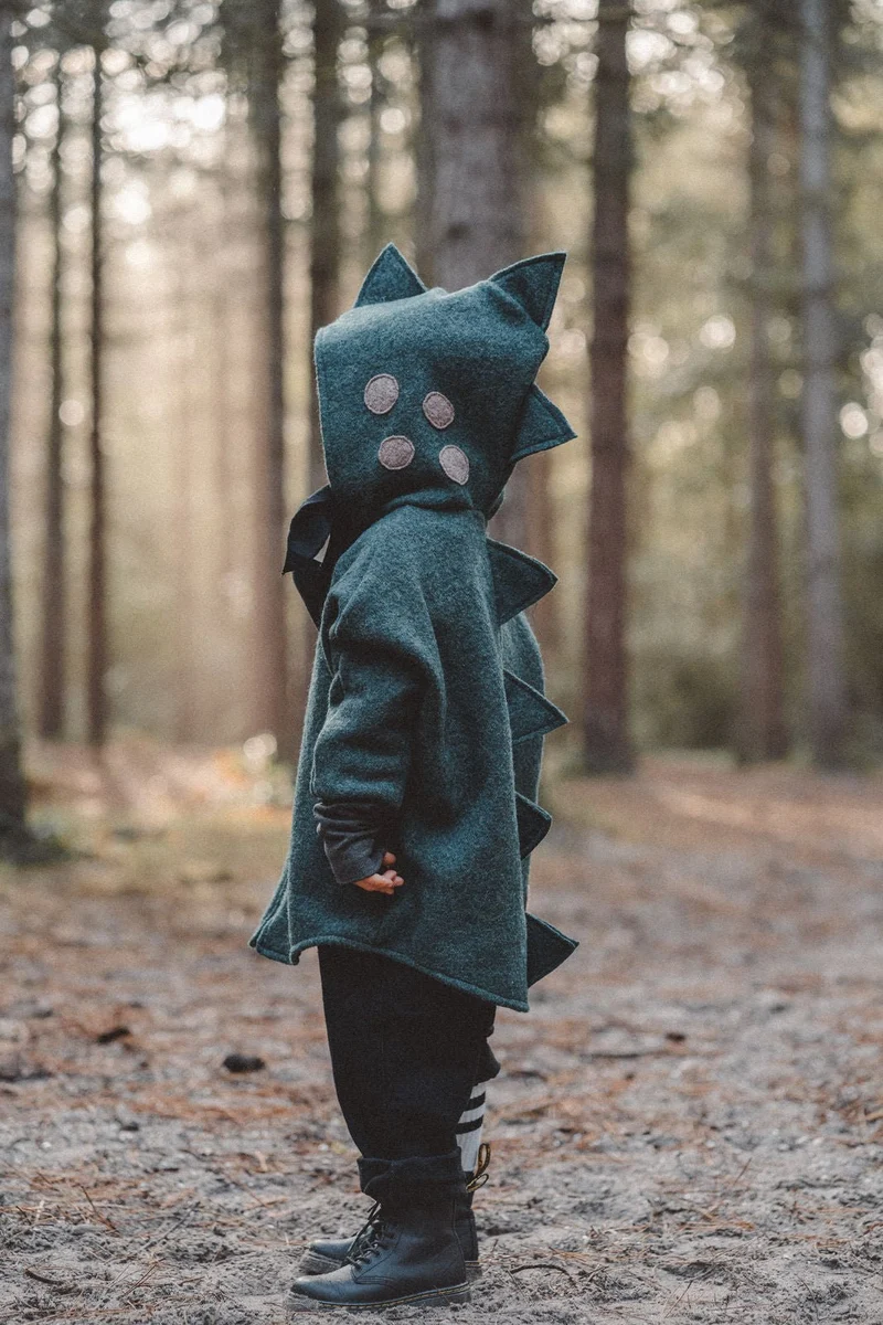 Wollwalkjacke Kinder - drolliger Dino