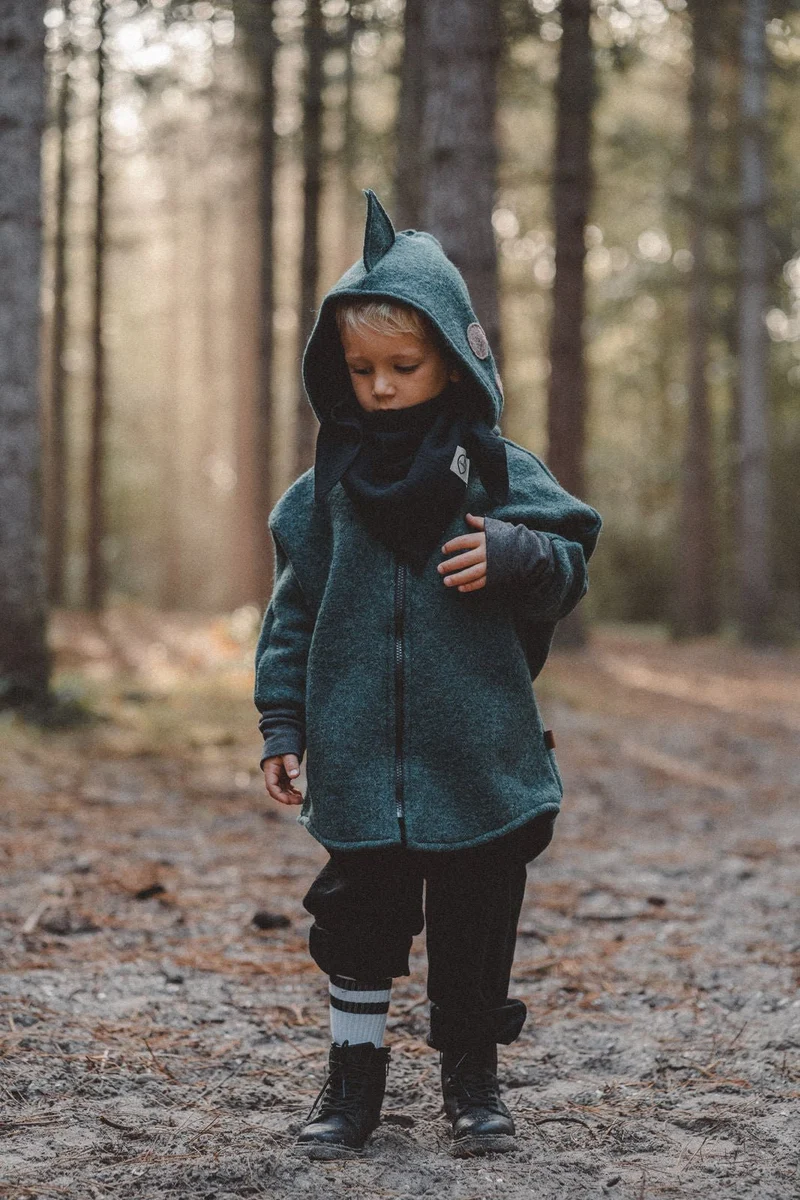 Wollwalkjacke Kinder - drolliger Dino
