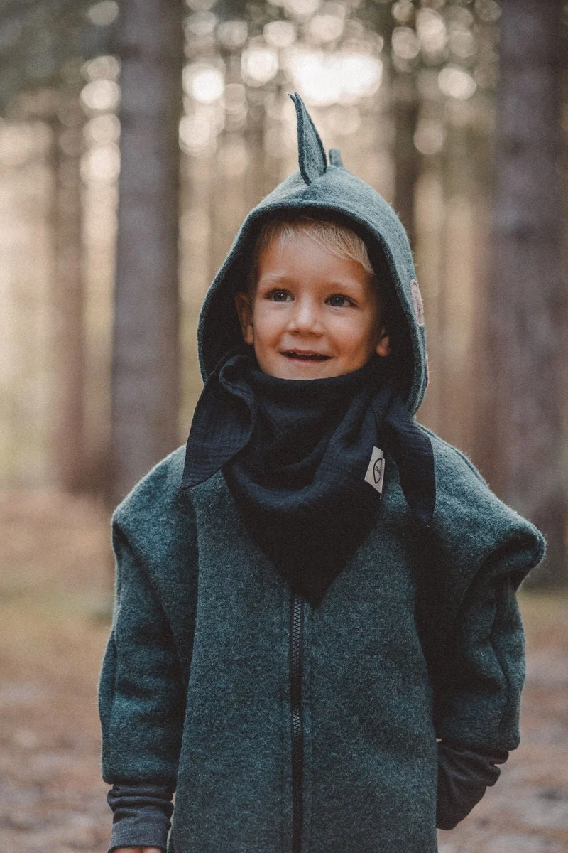 Wollwalkjacke Kinder - drolliger Dino