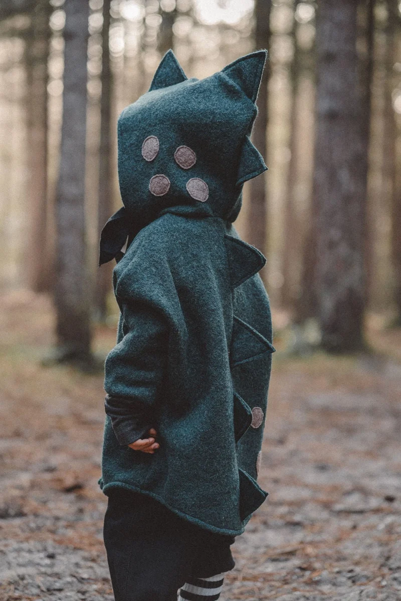 Wollwalkjacke Kinder - drolliger Dino