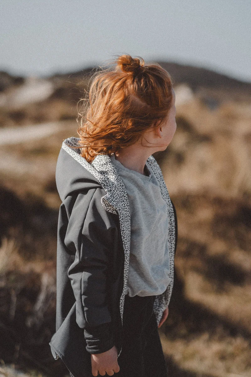 Softshelljacke Kinder Grau Leoprint