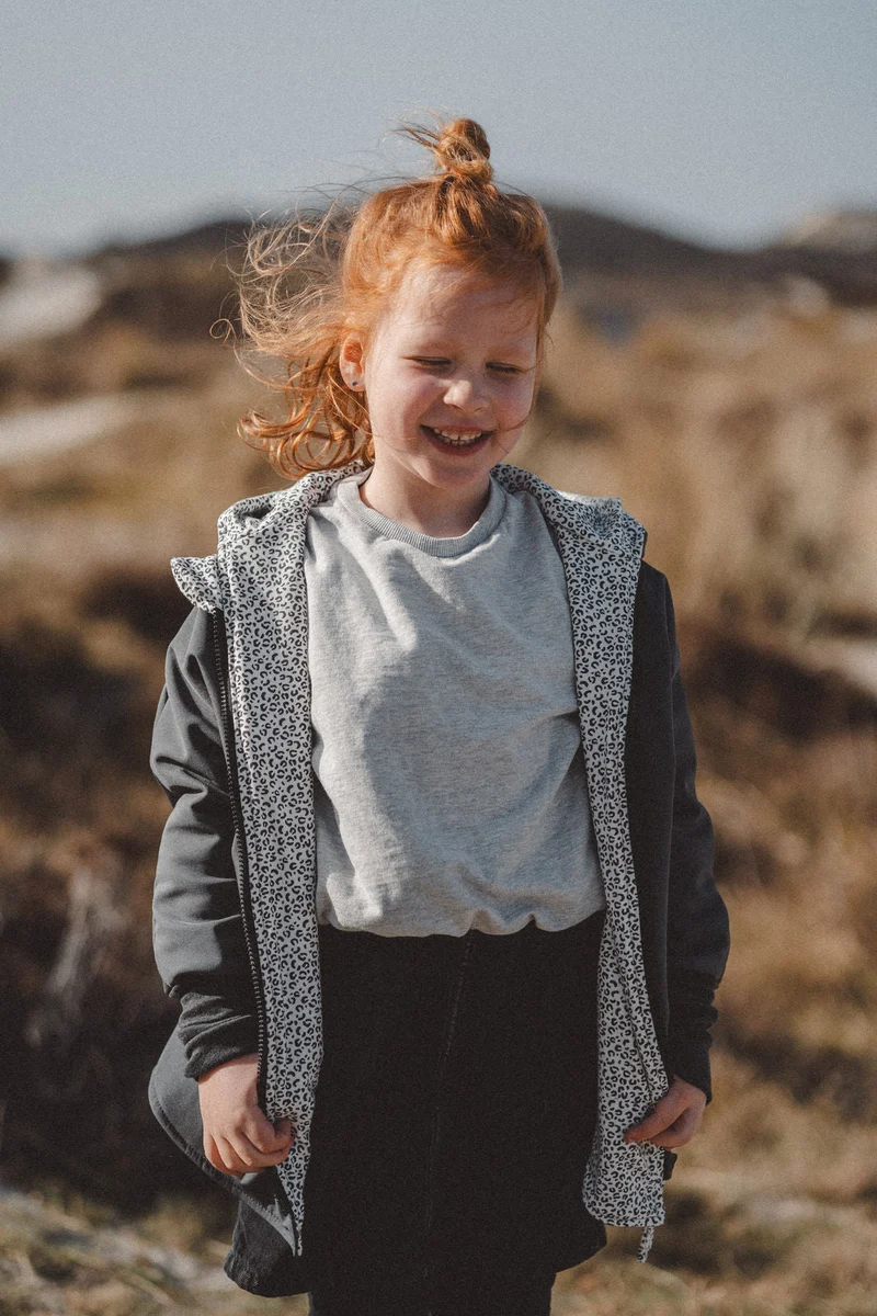 Softshelljacke Kinder Grau Leoprint