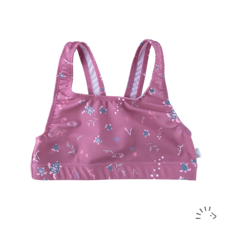 Hochwertiges Bikinioberteil mit UV-Schutz für Kinder | Schildkröte Mauve | popolini