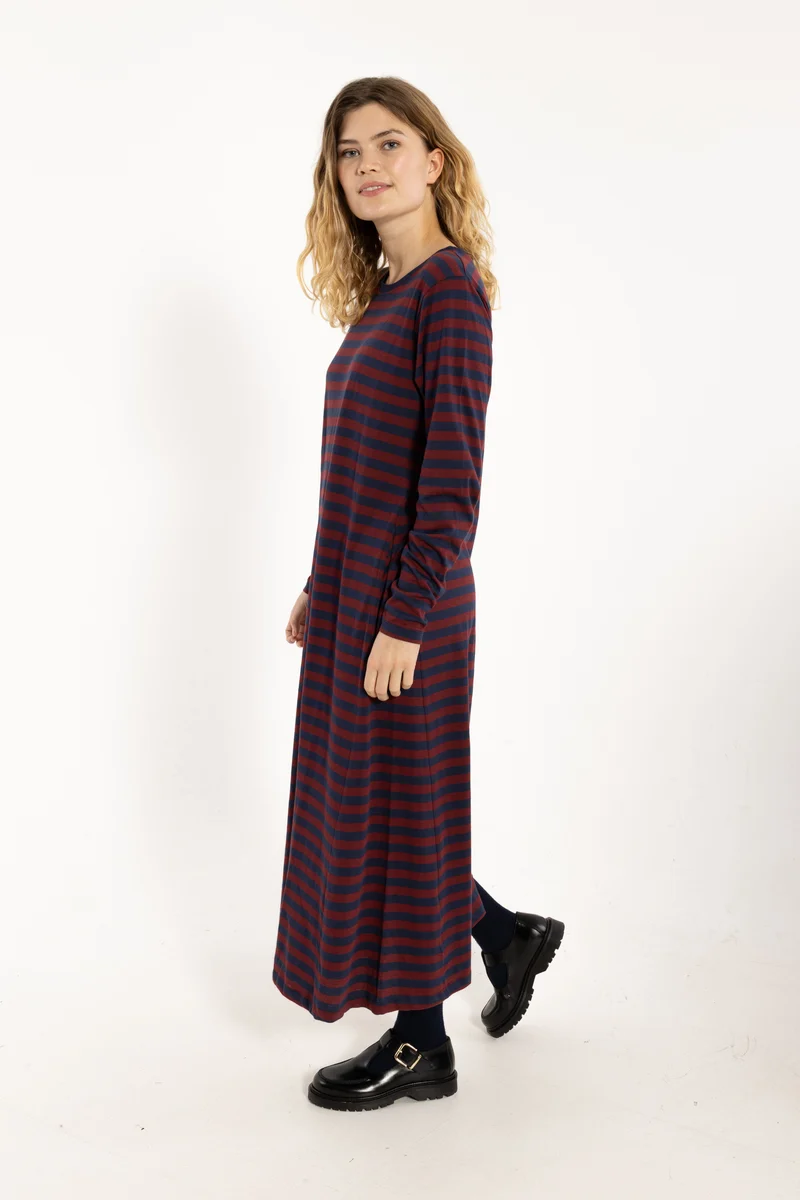 Danebasic Goodnews LS Dress Dark Cherry/Dark Navy