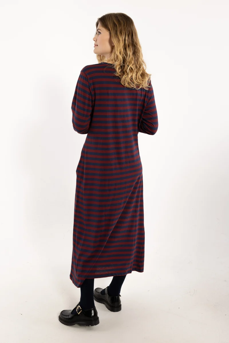 Danebasic Goodnews LS Dress Dark Cherry/Dark Navy
