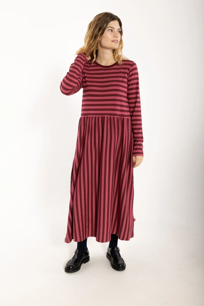 Danebasic Kroeyer LS Dress Dark Cherry/Berry Compote