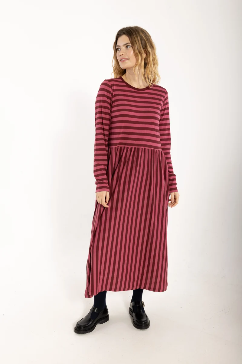 Danebasic Kroeyer LS Dress Dark Cherry/Berry Compote