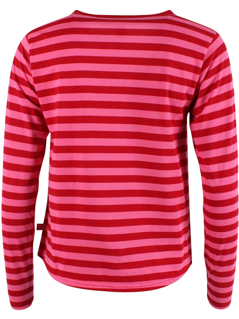 Danebasic Merry LS Tee Spicy Pink/Dk Red