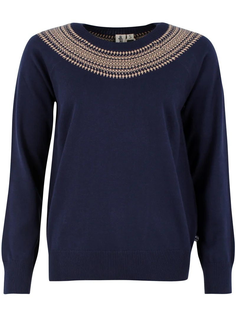Danebright Lights Cotton Sweater Dark Navy JAQUARD