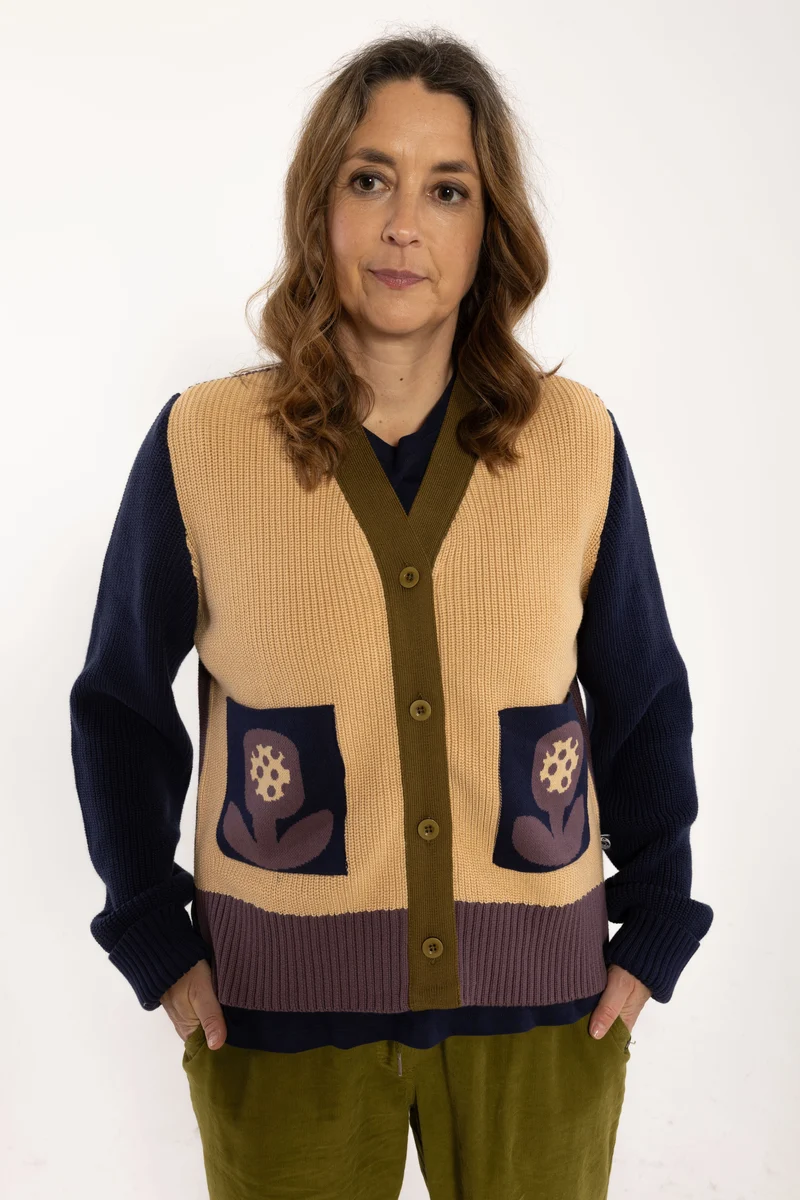 Danehilda Cotton Rib Cardigan Nougat MULTI26