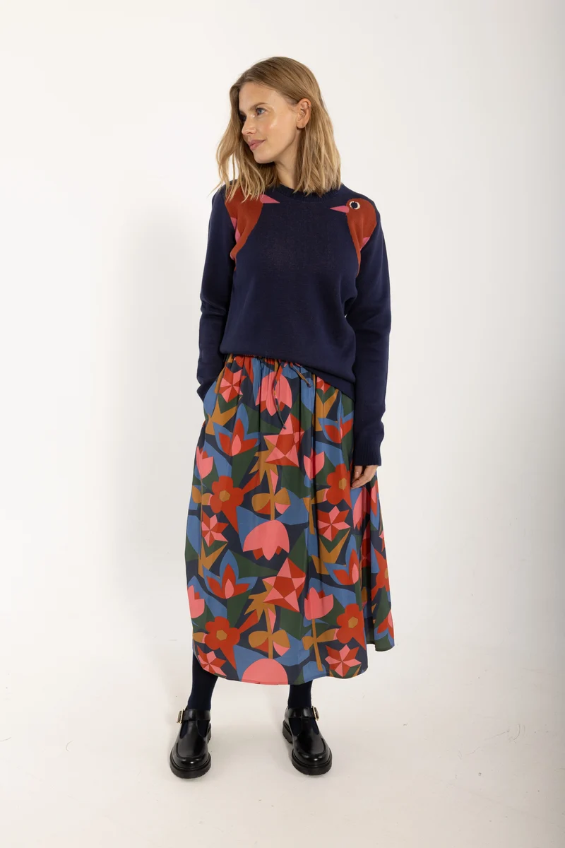 Danepearly Cotton Sweater Dark Navy BIRD