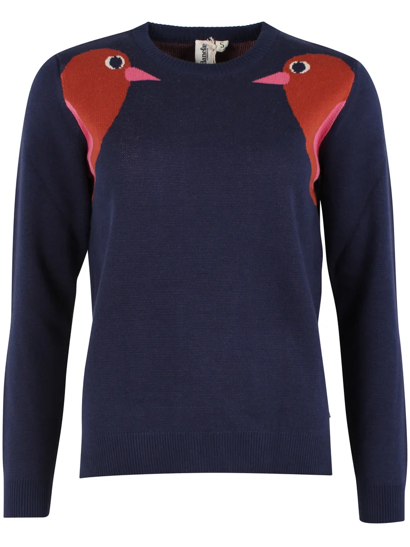 Danepearly Cotton Sweater Dark Navy BIRD