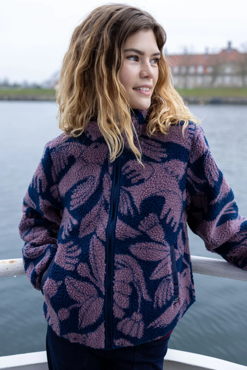 Danelabrador Fleece Zip-Up Dark Navy/Grey Plum BIRDIEUP