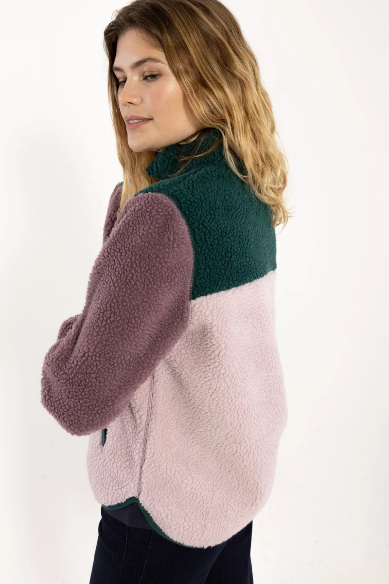 Danebirk Fleece Zip-Up Canard/Cold Pink/Grey Plum