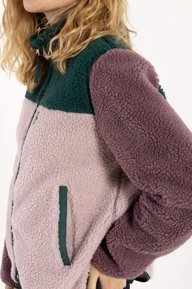 Danebirk Fleece Zip-Up Canard/Cold Pink/Grey Plum