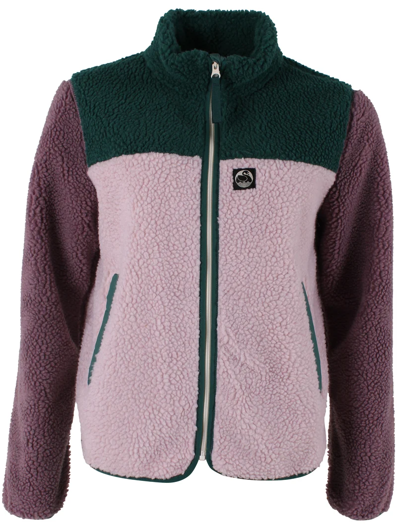 Danebirk Fleece Zip-Up Canard/Cold Pink/Grey Plum