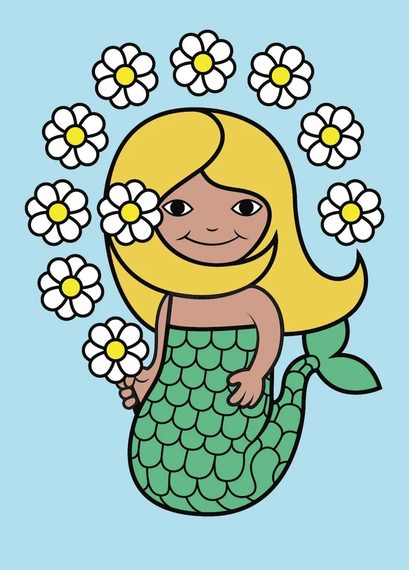 DANEFAE Postkort MERMAID MULTICO
