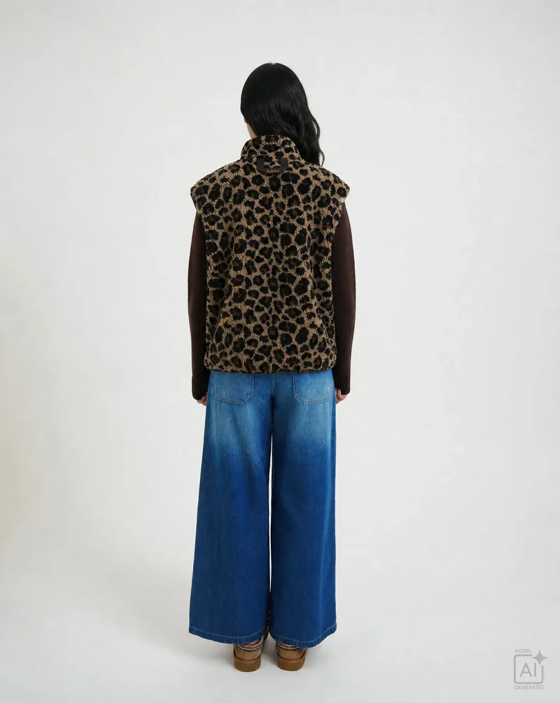 Teddy-Weste reversible