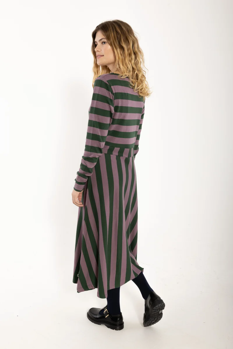 Daneviborg LS Interlock Dress Dark Forest/Grey Plum