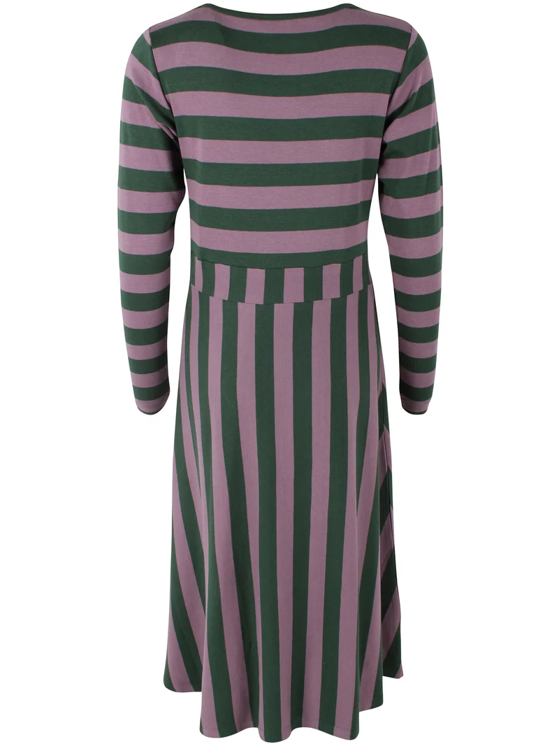 Daneviborg LS Interlock Dress Dark Forest/Grey Plum