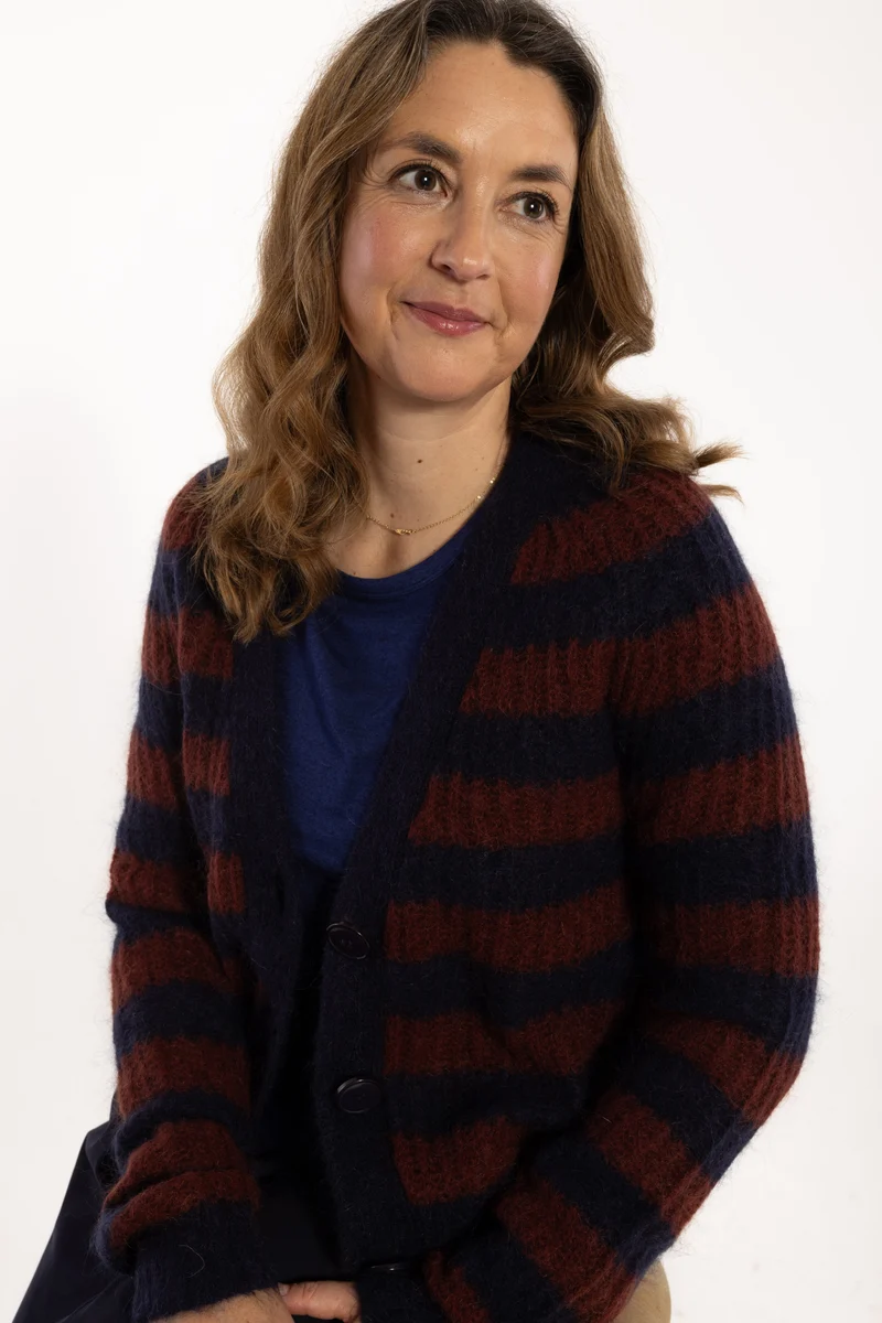 Danadorable Mohair Cardigan Dark Navy/Dark Wine