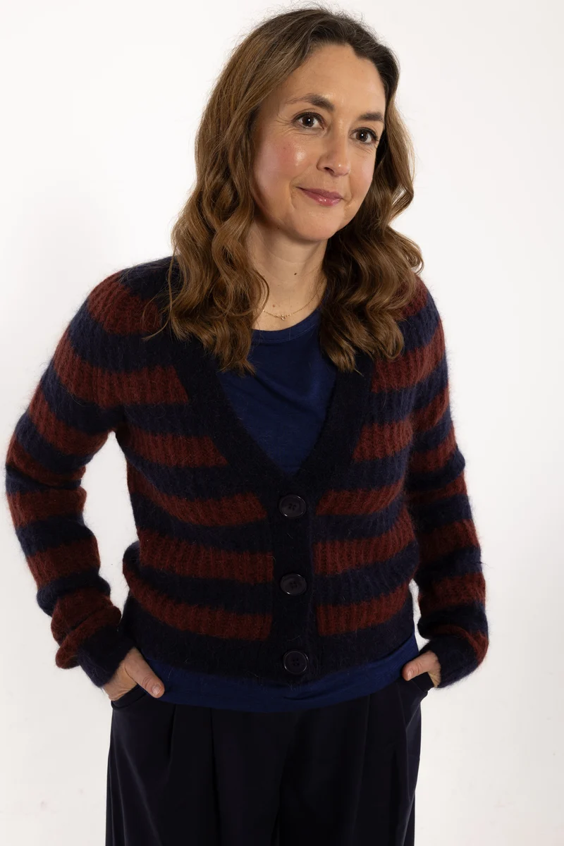 Danadorable Mohair Cardigan Dark Navy/Dark Wine