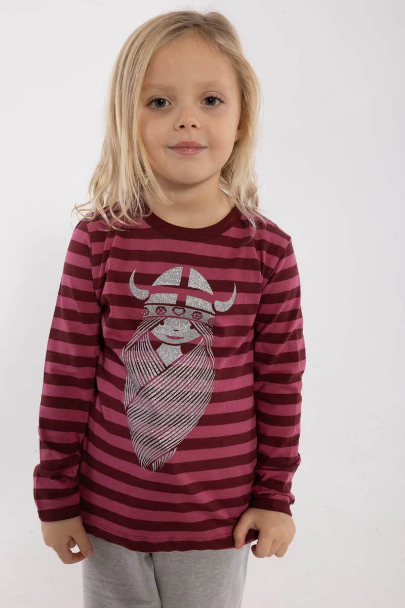 Danebasic Longsleeve Dark Cherry/Berry Compote FREJA (Glitter)