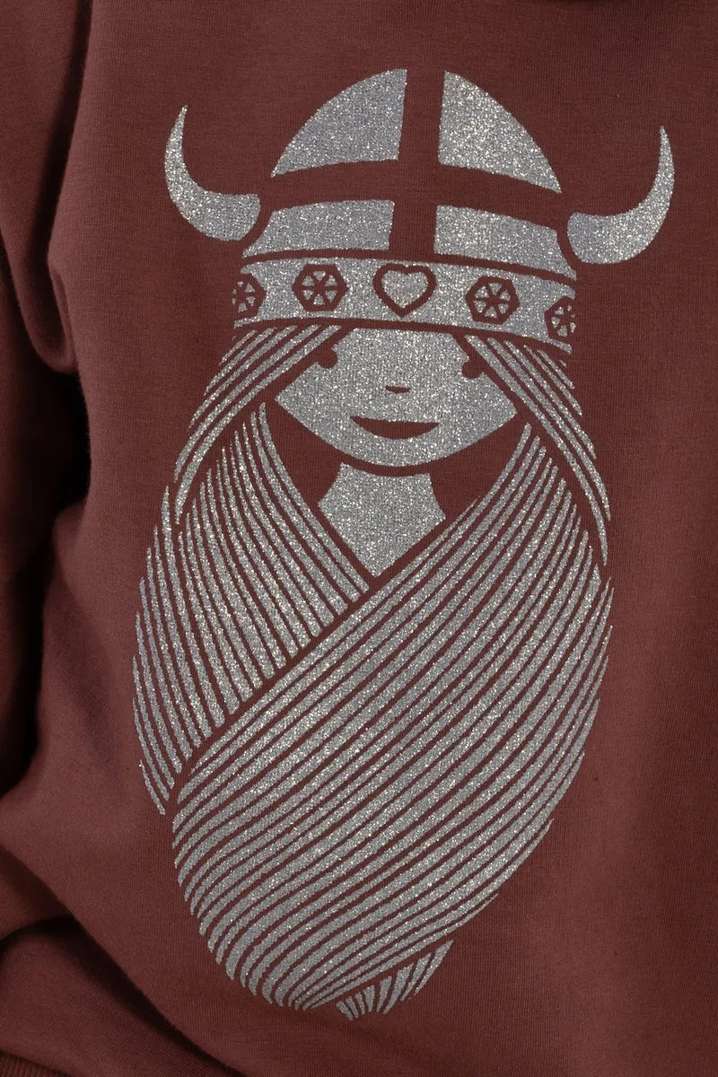 Danewarrior Hoodie Dark Cherry FREJA (Glitter)