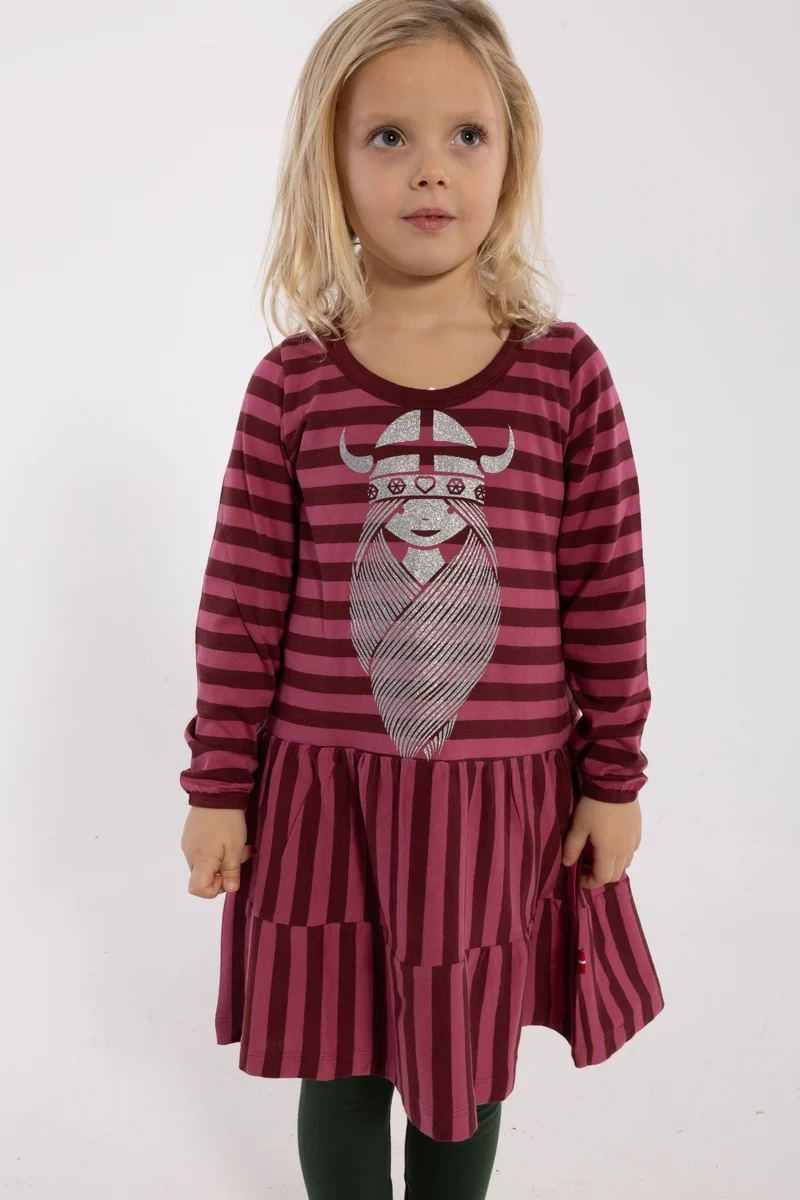 Danebasic Miva Dress Dark Cherry/Berry Compote FREJA (Glitter)