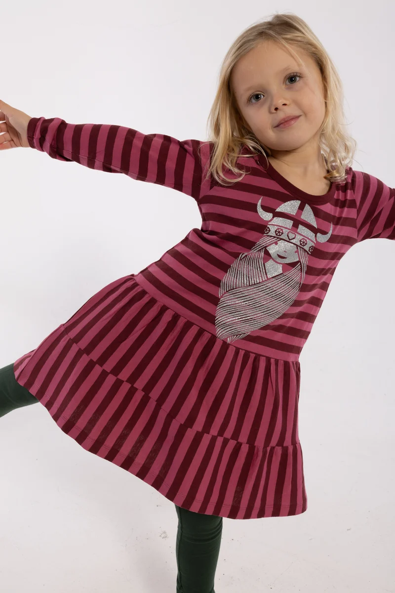 Danebasic Miva Dress Dark Cherry/Berry Compote FREJA (Glitter)
